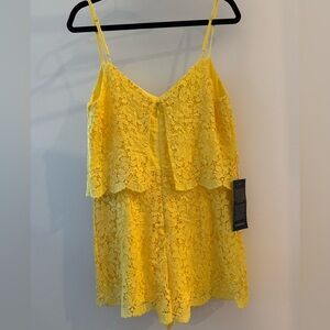 Bebe New Yellow Lace Romper